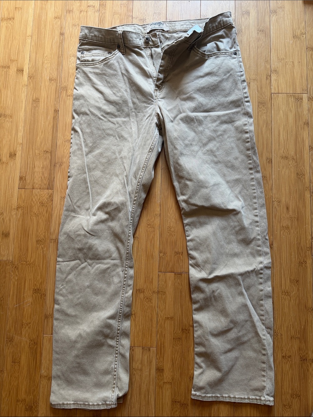Wrangler Men's Tan Chino Straight-Leg Pants